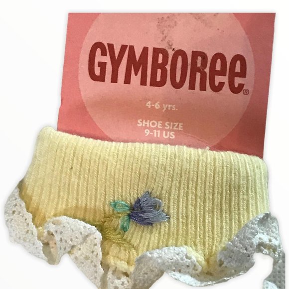 Gymboree Vintage 4-6 Years Red Label Yellow Socks - Picture 3 of 3